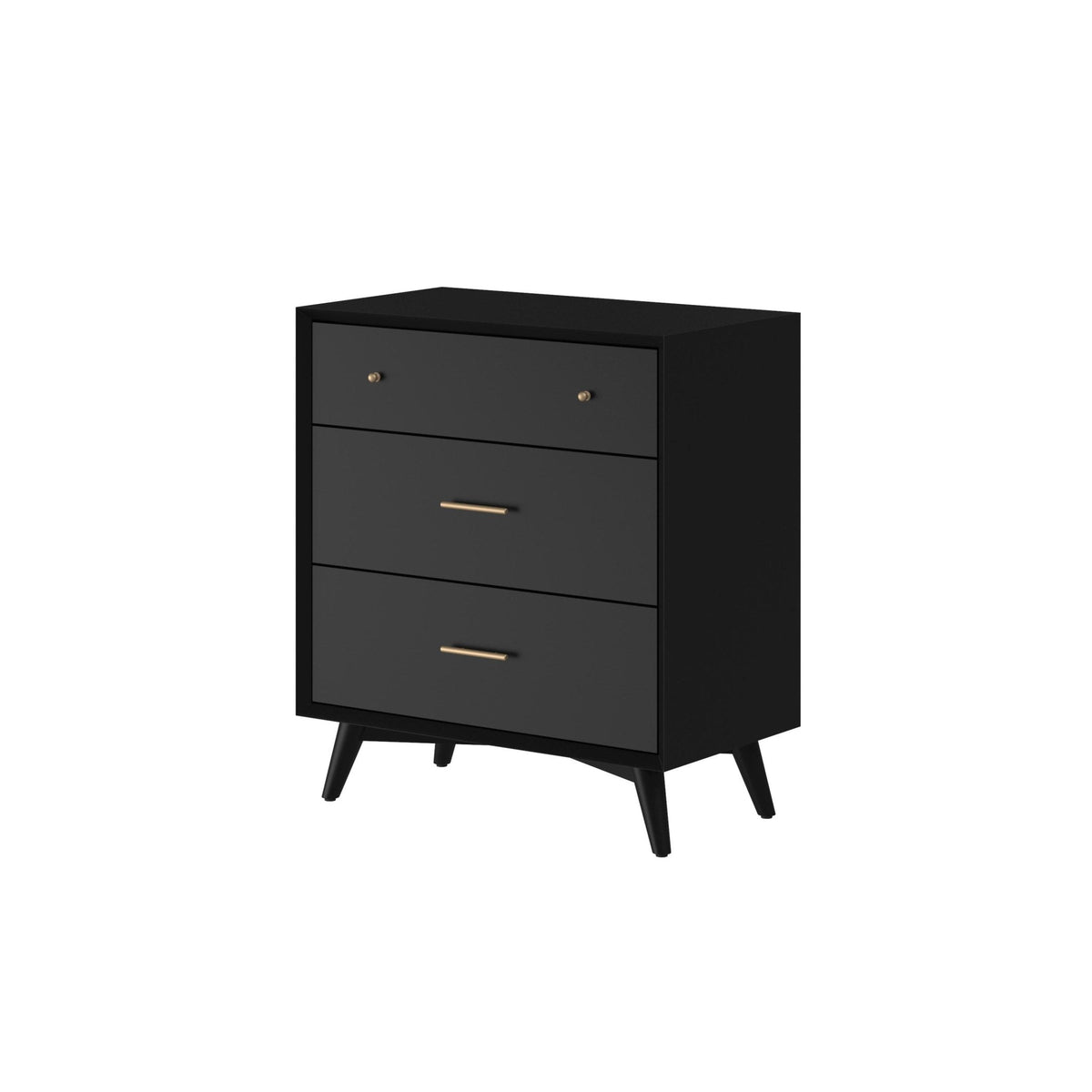 Flynn Compact 5-Drawer Small Chest with Dovetail Drawers, Black – view 3