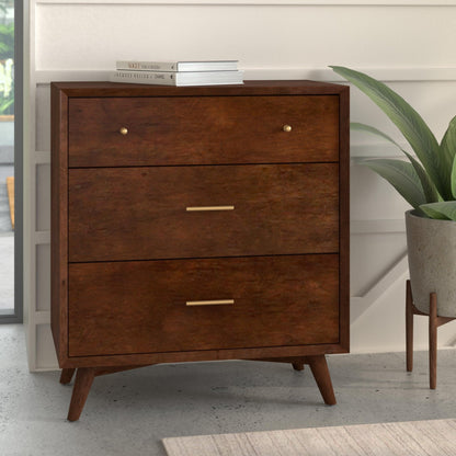 Flynn Small 5-Drawer Chest in Deep Walnut Finish – view 2