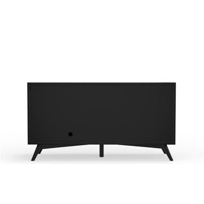 Flynn Small Solid Mahogany TV Console with Open Shelf, Black – view 5