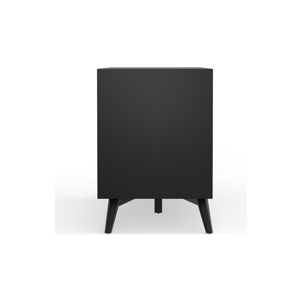 Flynn Small Solid Mahogany TV Console with Open Shelf, Black – view 4