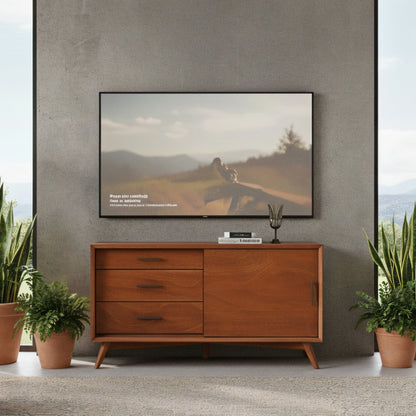 Solid Mahogany Flynn Small TV Console in Chestnut