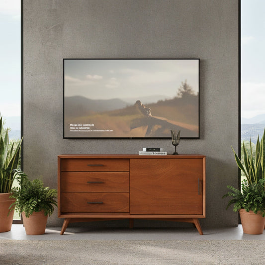 Solid Mahogany Flynn Small TV Console in Chestnut