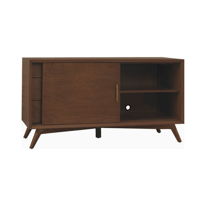Flynn Small TV Console with Cabinet and Open Shelf, Walnut – view 6