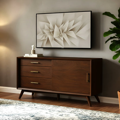 Walnut Flynn Small TV Console | Compact Media Storage