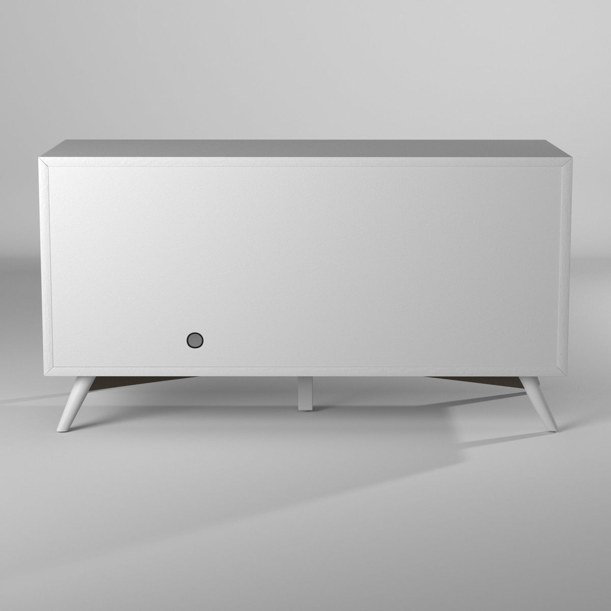 Flynn Small TV Console with Cabinet and Open Shelf, White – view 8