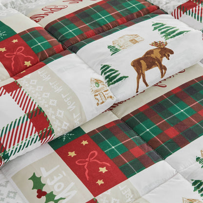 Reversible Holiday and Lodge Comforter and Sham Set – Odette Collection – view 57