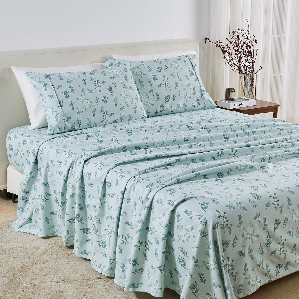 Watercolor Floral Microfiber Sheet Set – Delia Collection – view 29