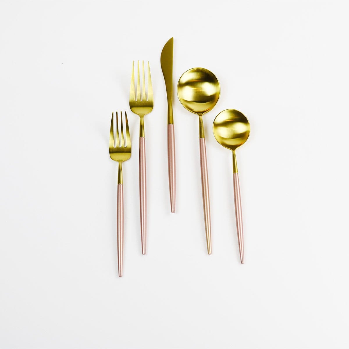 Gold Flatware with Pink Accent Obelisk, 20-Piece Set