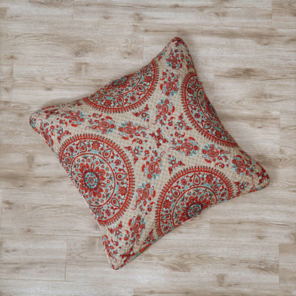 Taupe Medallion Floral Microfiber Euro Sham and Cushion Covers – view 4