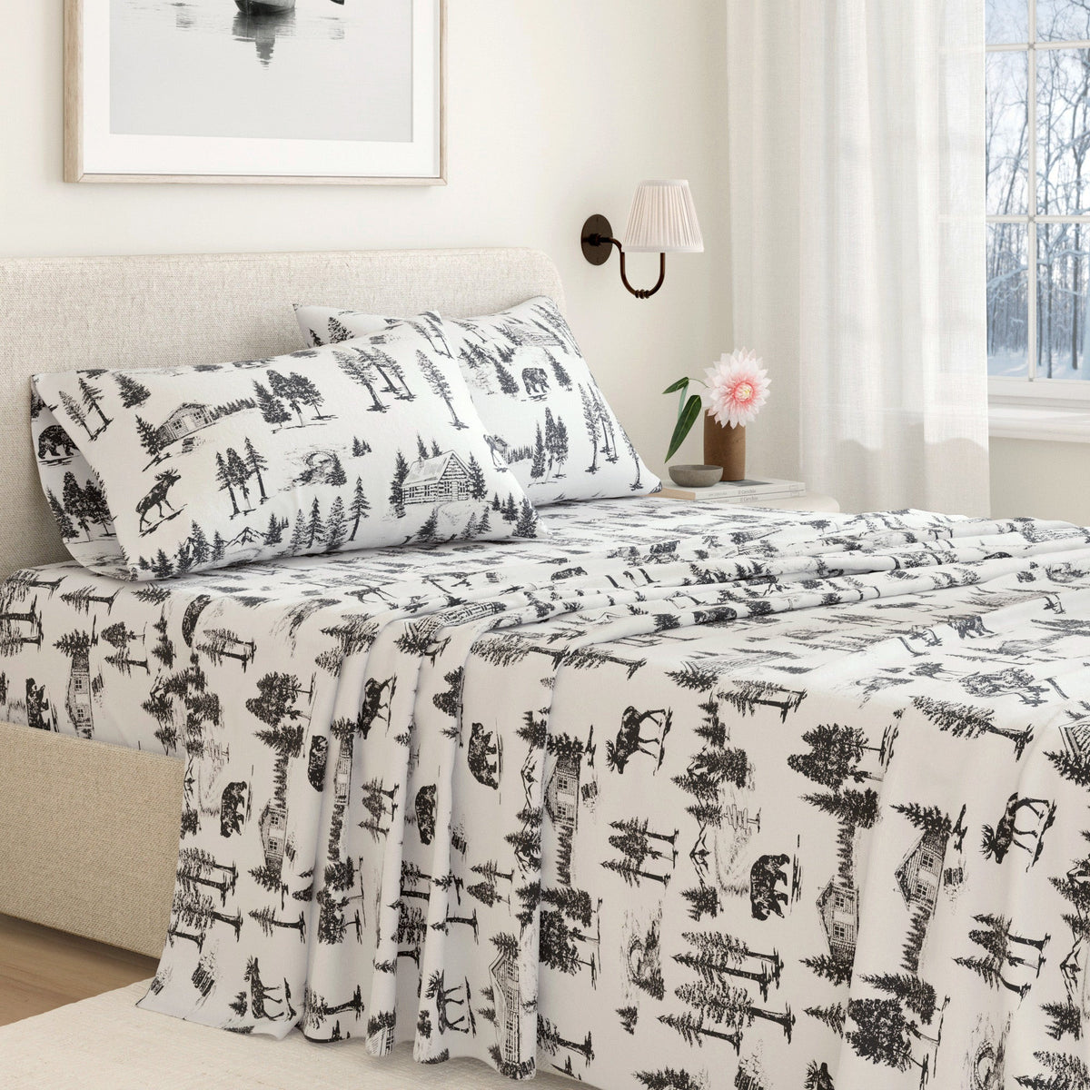 Turkish Cotton Flannel Sheet Set – Lakeview Collection – view 44