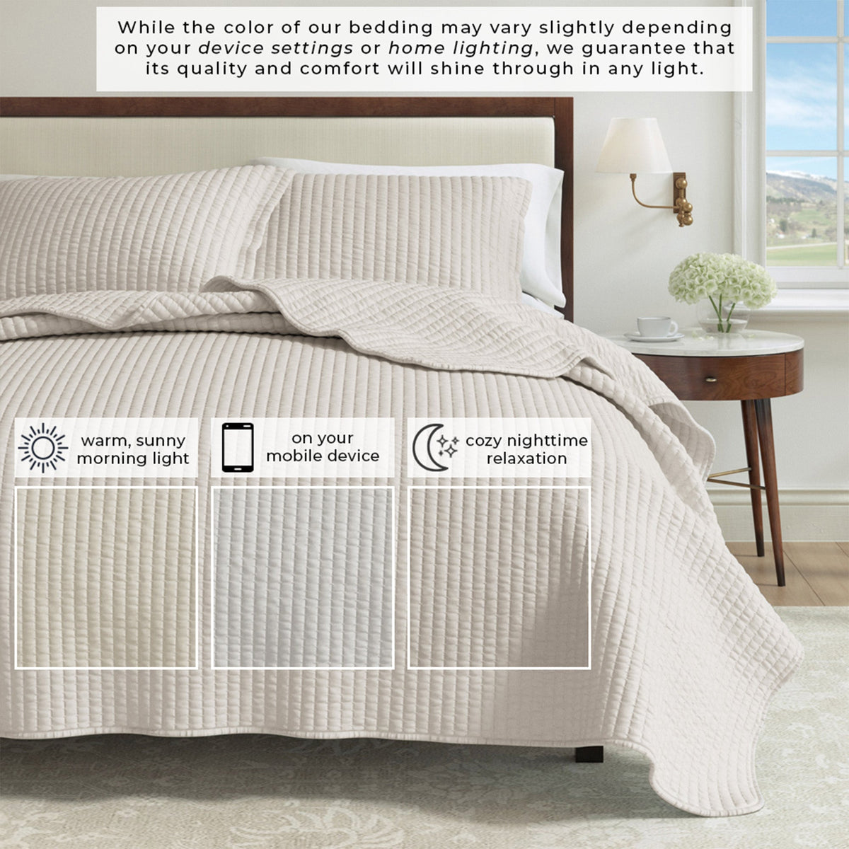 Solid Channel Stitch Quilt Set – Alicia Collection – view 17
