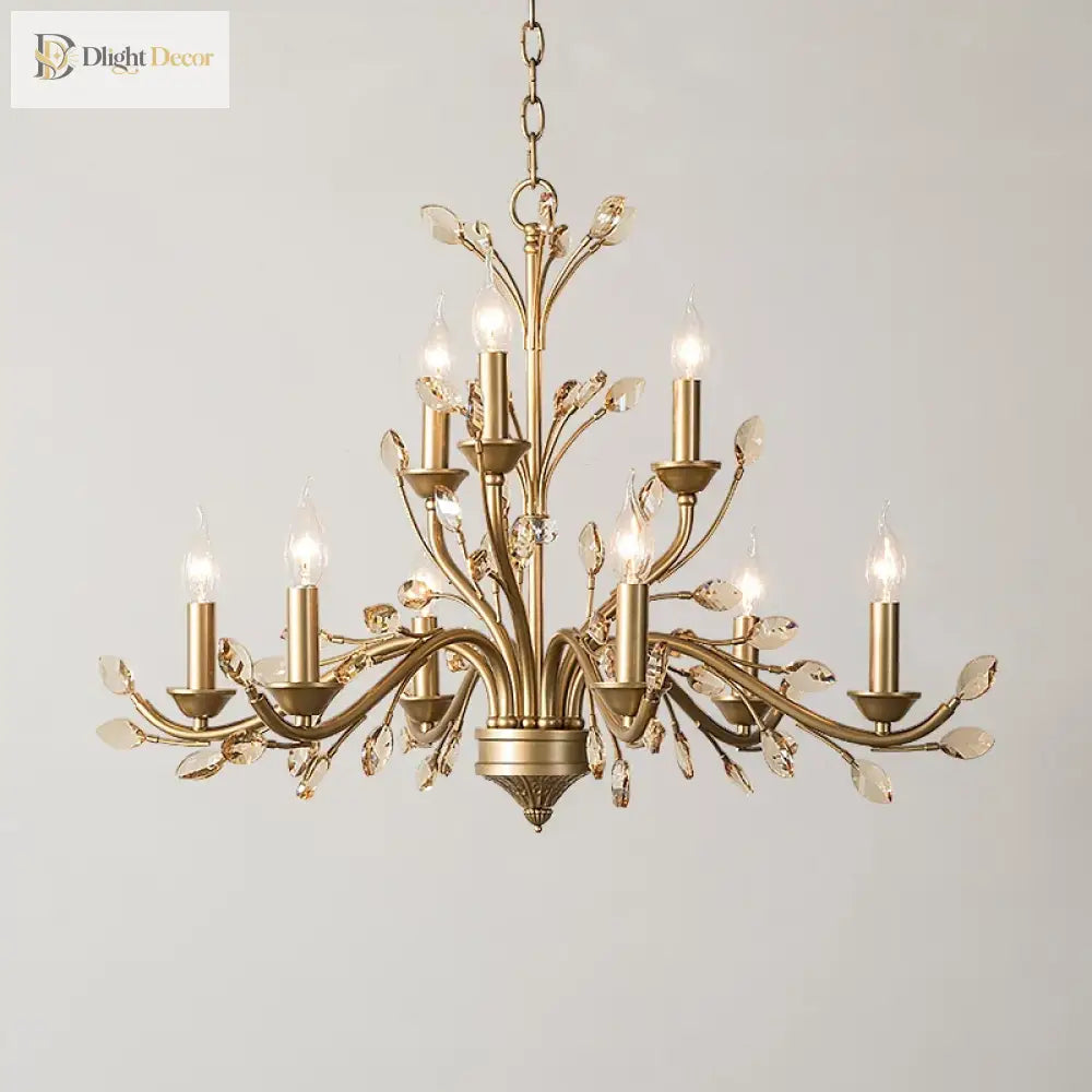 French Branch Crystal Chandelier in Clear or Amber, 5 to 12 Lights – view 2