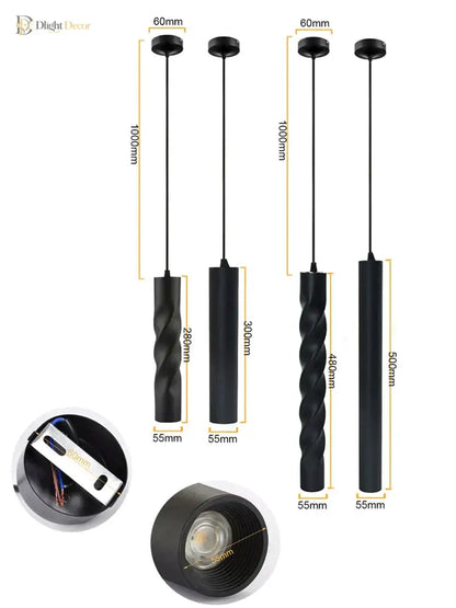 Freya Modern Aluminum LED Pendant Light, Thread or Cylinder – view 12