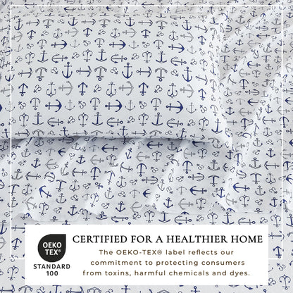 Coastal Printed Microfiber Sheet Set – Newport Collection – view 10