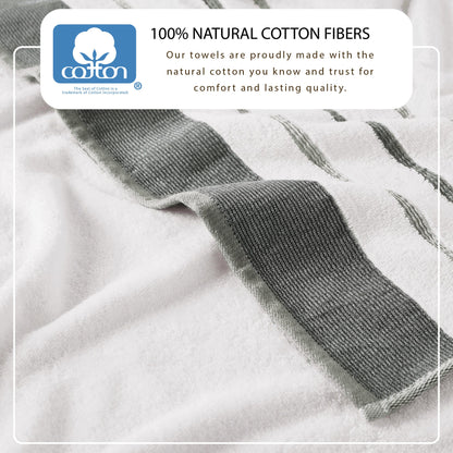 Decorative Cotton Stripe Bath Towel Set – Noelle Collection – view 7