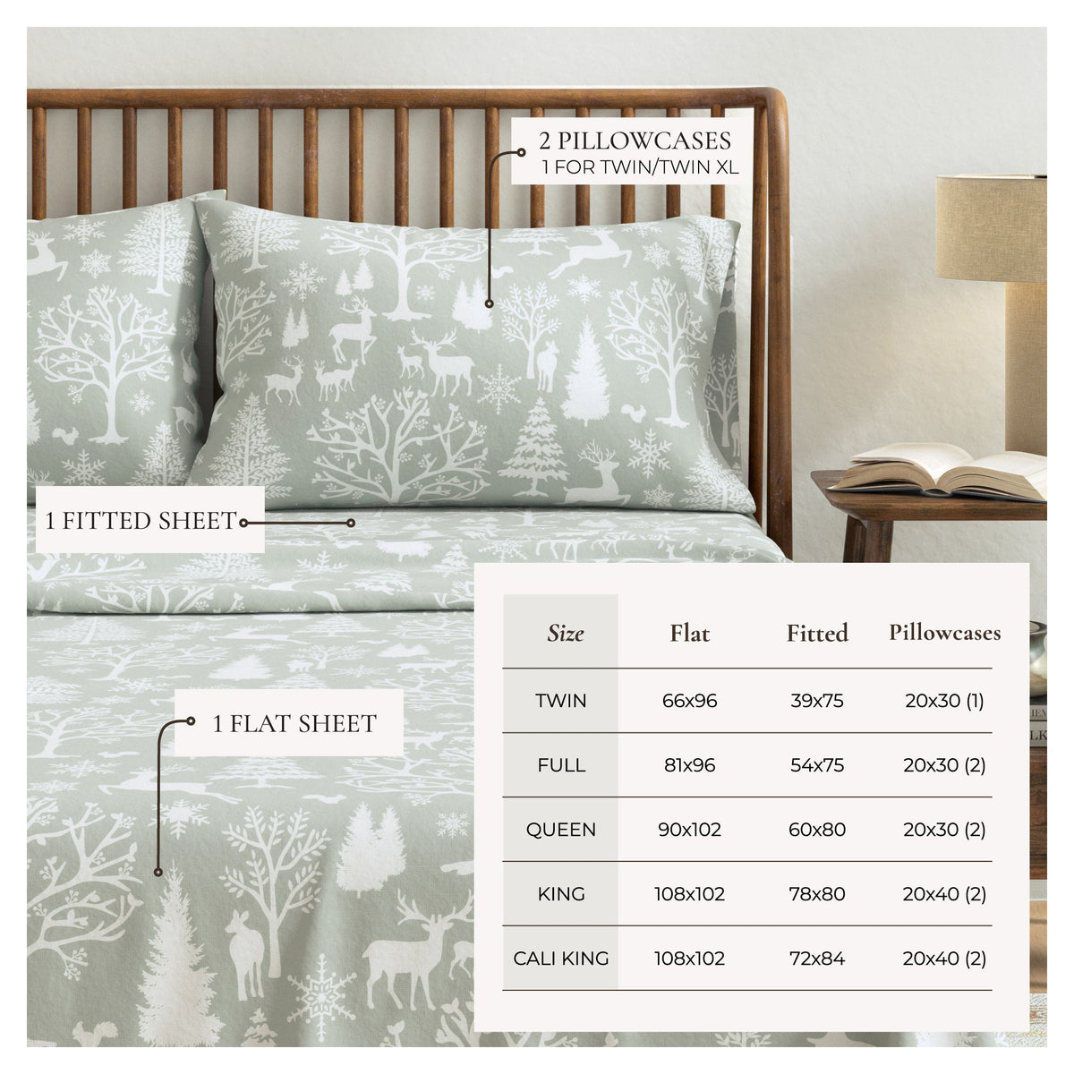Turkish Cotton Flannel Sheet Set – Lakeview Collection – view 3