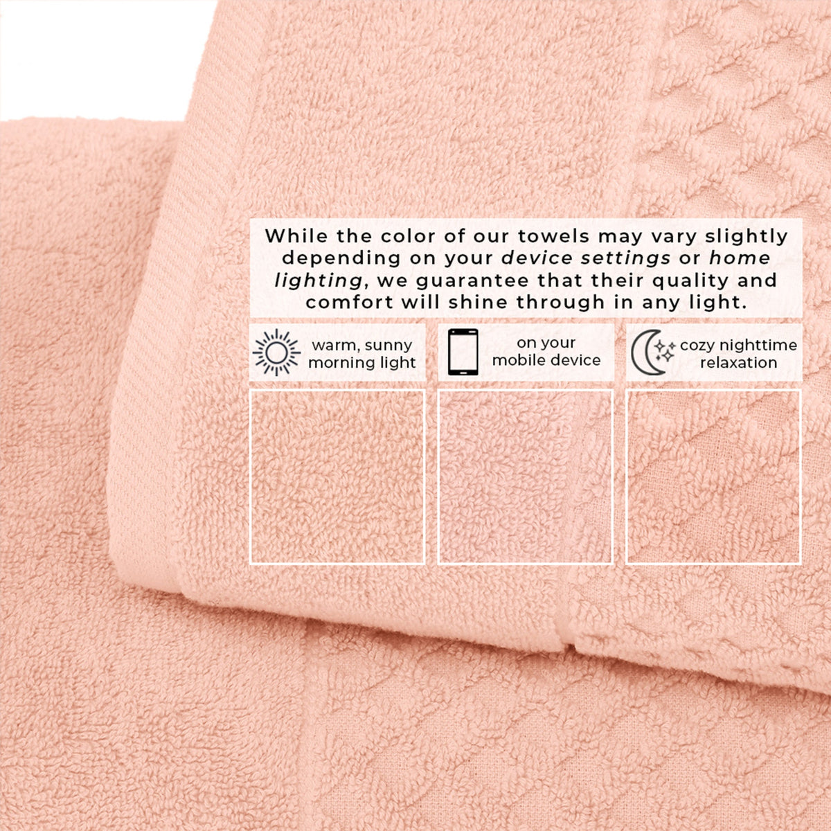 Cotton Diamond Waffle Weave Bath Towel Set – Grayson Collection – view 51