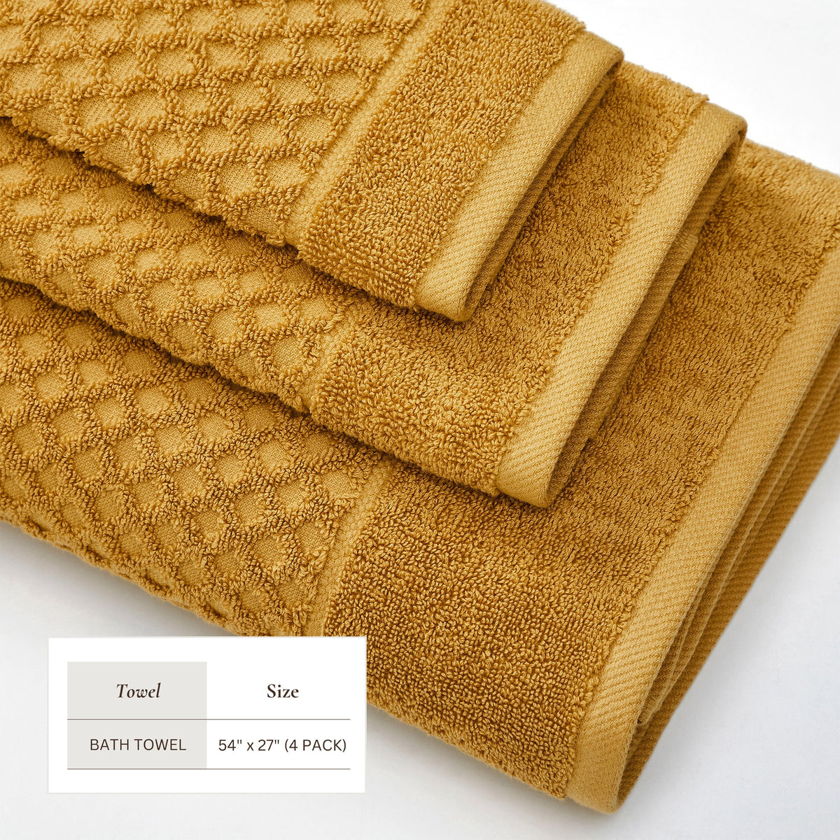 Cotton Diamond Waffle Weave Bath Towel Set – Grayson Collection – view 117