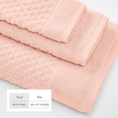Cotton Diamond Waffle Weave Bath Towel Set – Grayson Collection – view 47