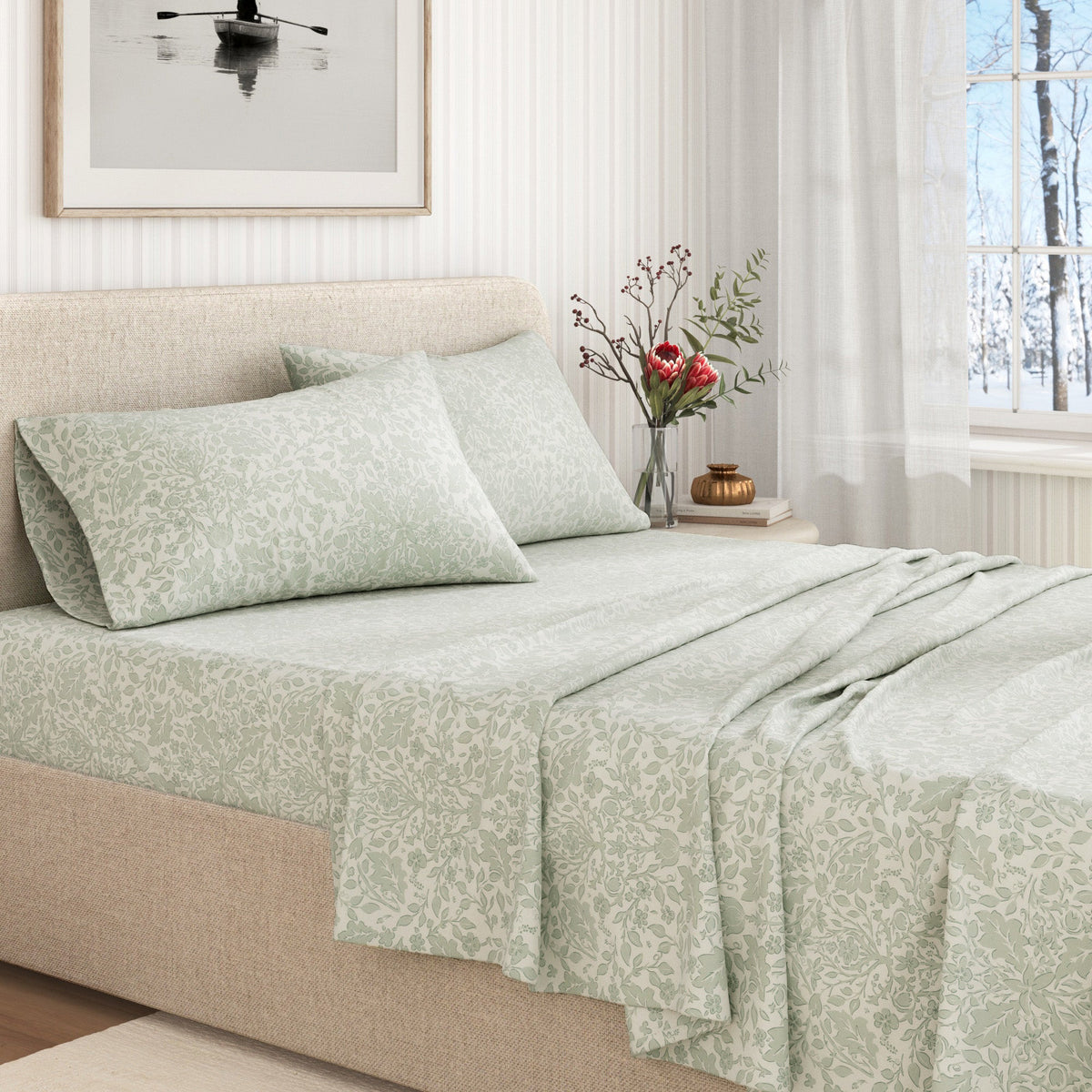 Turkish Cotton Flannel Sheet Set – Winter Floral Collection – view 29
