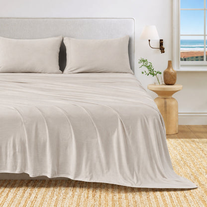 100% Organic Cotton Jersey Knit Sheet Set, Soft and Stretchy – view 7