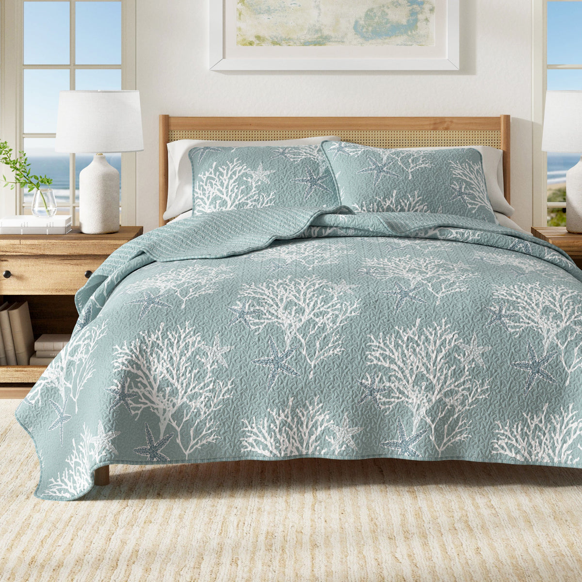Fenwick Collection Coral-Themed Reversible Microfiber Quilt Set – view 7