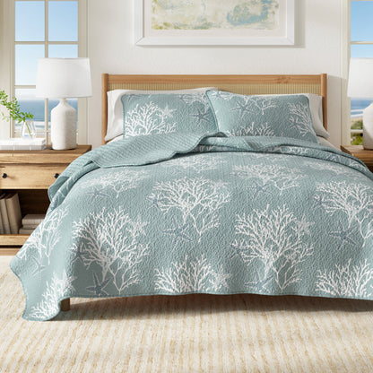 Fenwick Collection Coral-Themed Reversible Microfiber Quilt Set – view 7