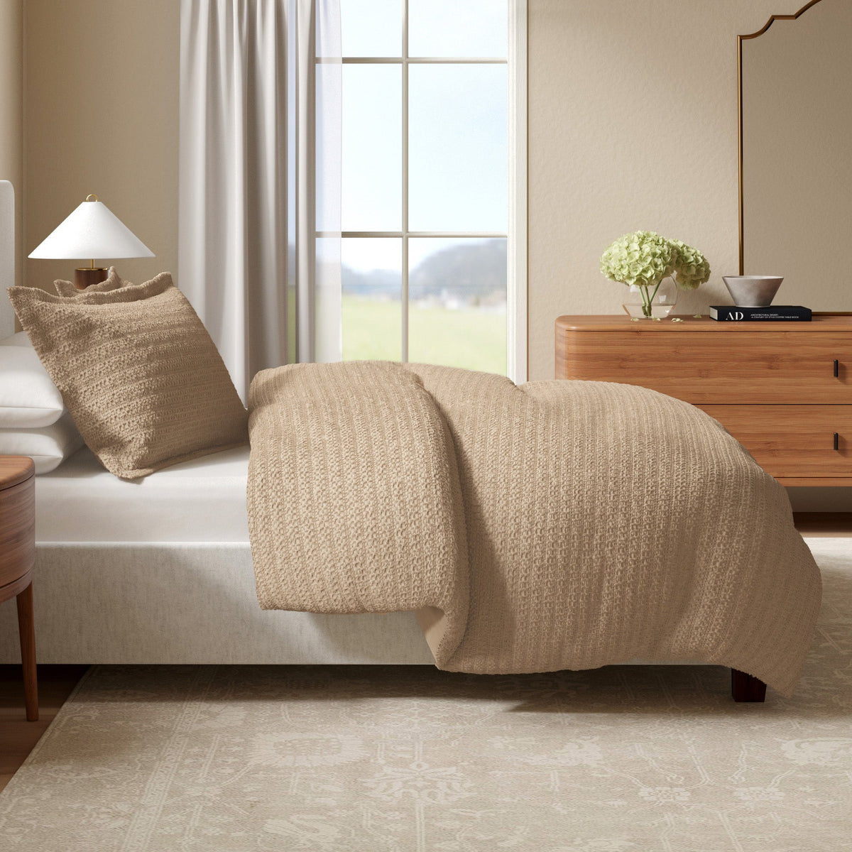 Cotton Honeycomb Waffle Weave Duvet Cover Set – Mattea Collection – view 13