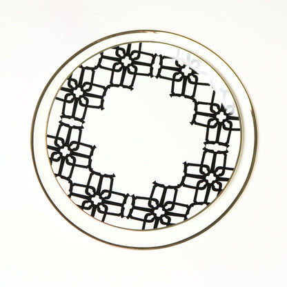 Black and White Geometric Porcelain Accent Plates, Set of 4 – view 3