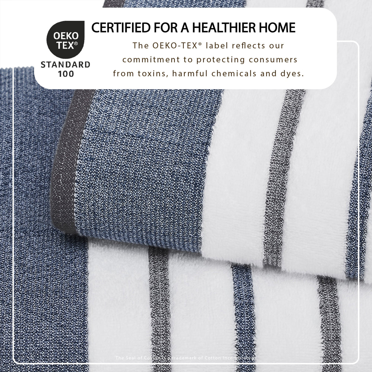 Decorative Cotton Stripe Bath Towel Set – Noelle Collection – view 30