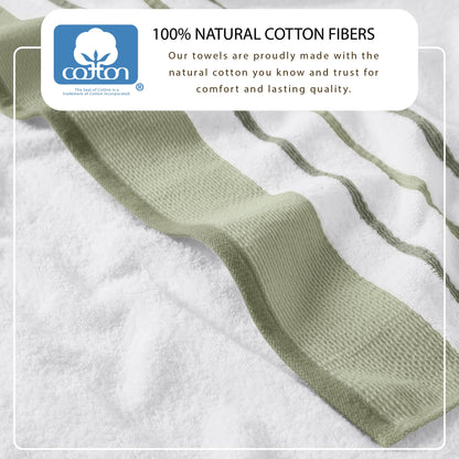 Decorative Cotton Stripe Bath Towel Set – Noelle Collection – view 63