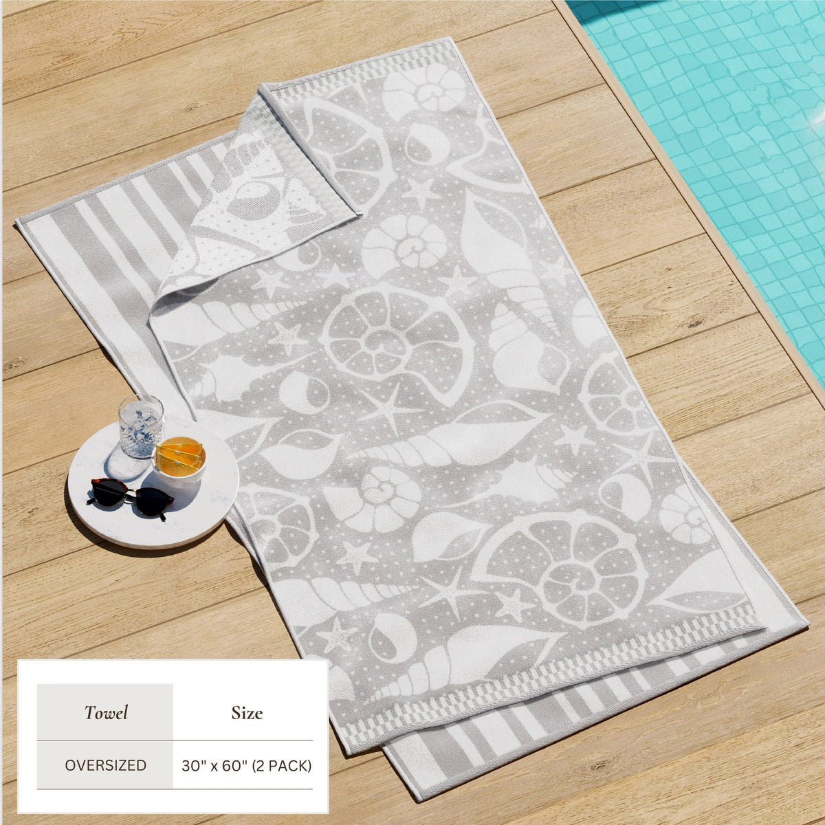 Maui Collection Cotton Velour Beach Towels, 30 x 60 Inch 2 or 4 Pack – view 17