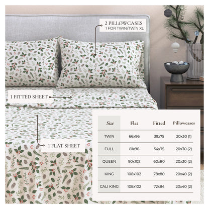 Turkish Cotton Christmas Flannel Sheet Set – Whittaker Collection – view 9