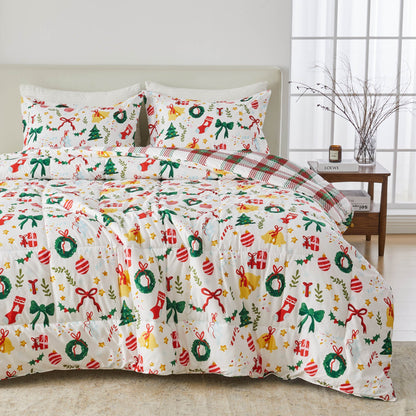 Reversible Holiday and Lodge Comforter and Sham Set – Odette Collection – view 61