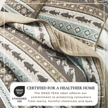Rustic Mountain Landscape Lodge Quilt Set – Yosemite Collection – view 2