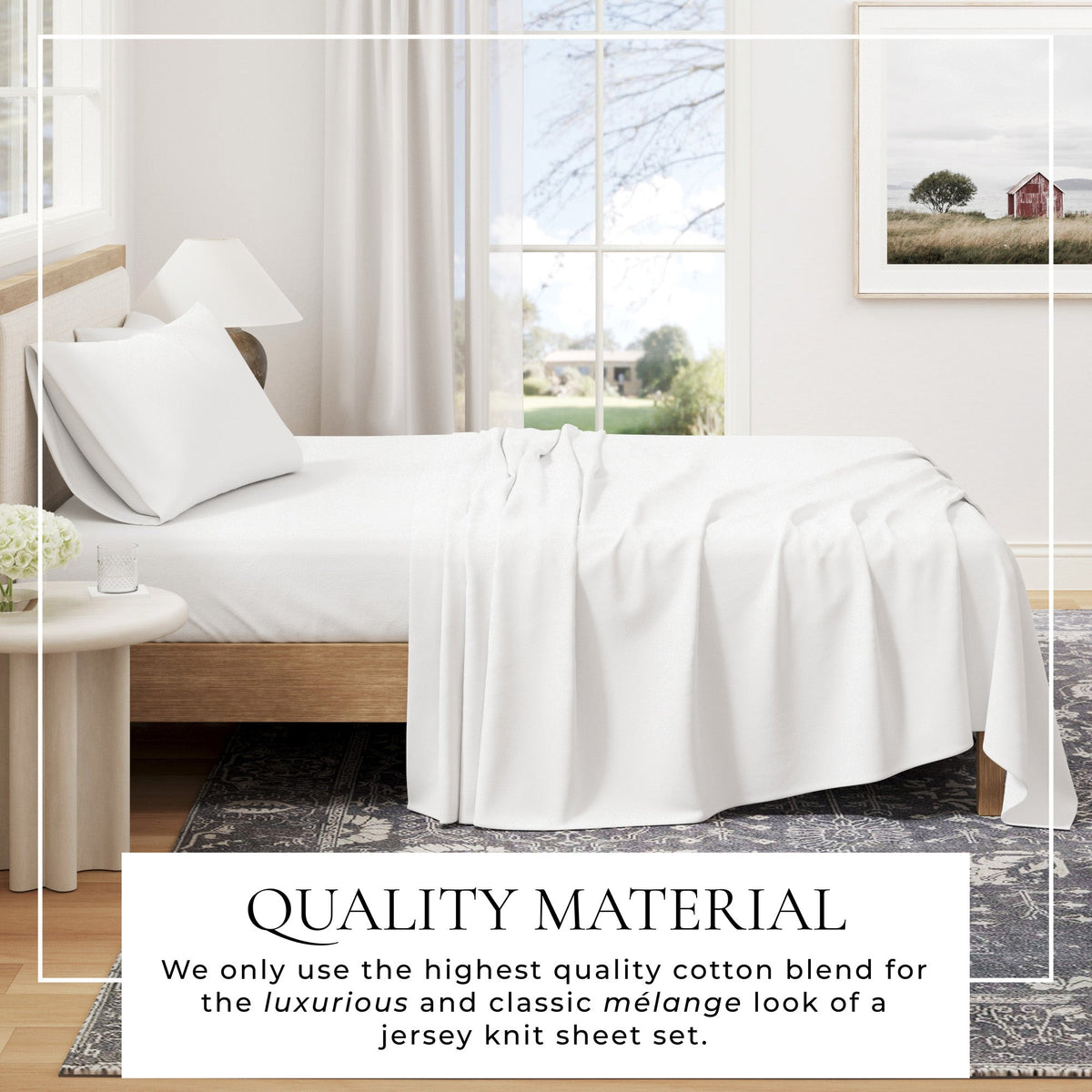 Heathered Jersey Knit Sheet Set – Carmen Collection – view 2