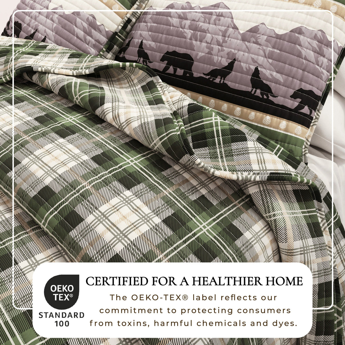 Forest Patchwork Plaid Lodge Quilt Set – Salt Creek Collection – view 2