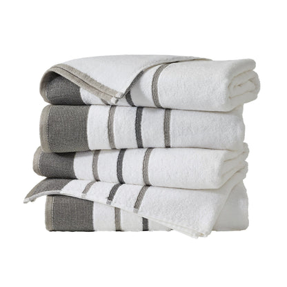 Decorative Cotton Stripe Bath Towel Set – Noelle Collection – view 2