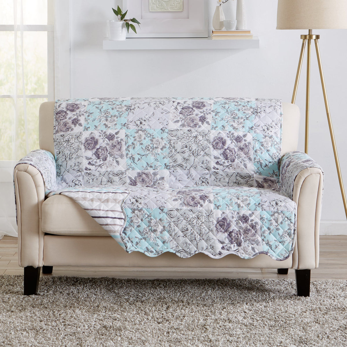 Reversible Floral Patchwork Furniture Protector – Maribel Collection – view 61