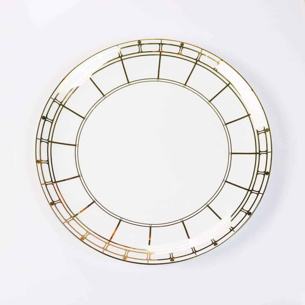 Gold-Designed Dinner Plates, Set of Four