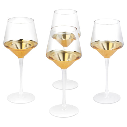 Gold Triangle Cocktail Glasses with Gold Filigree Base, Set of 4 – view 2