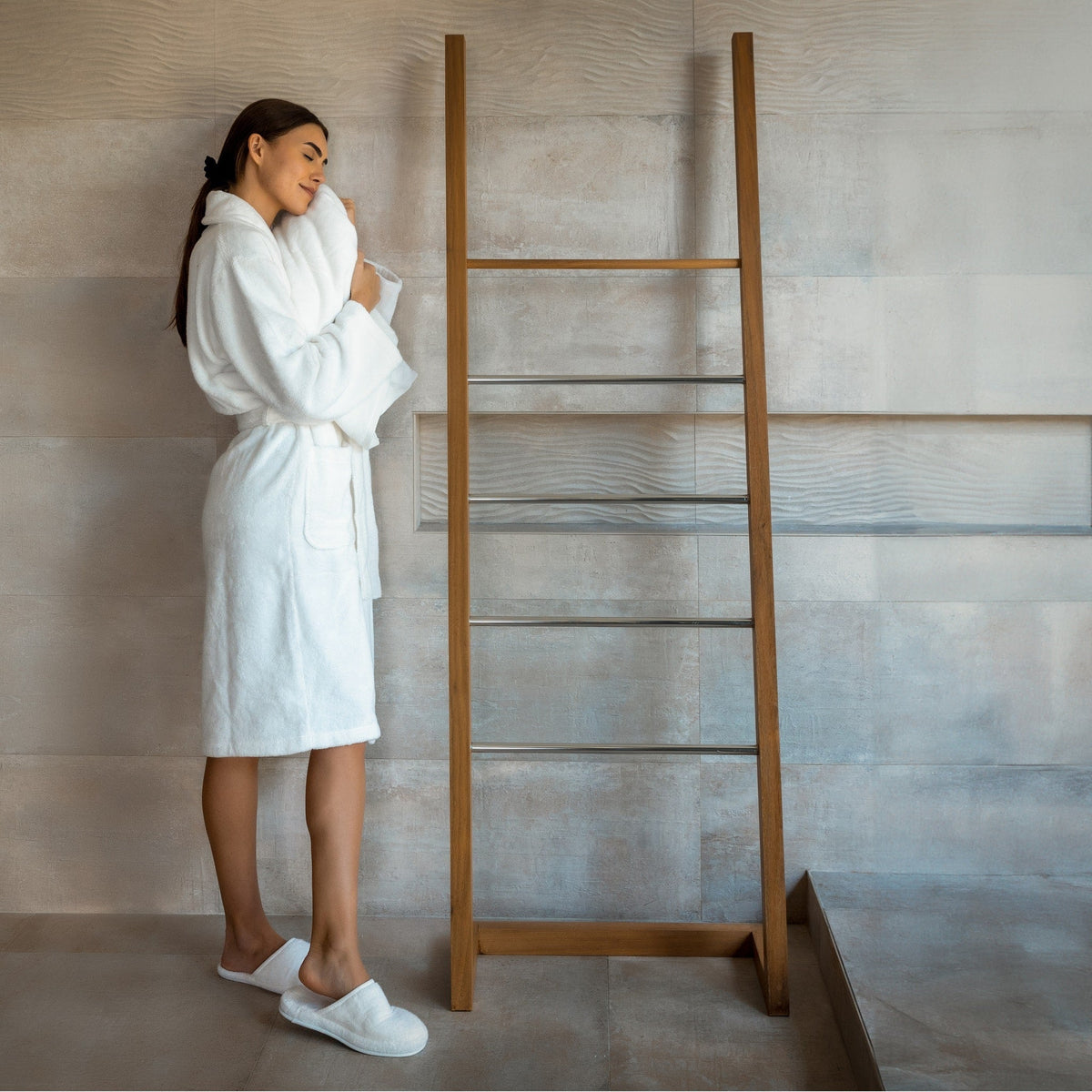 Organic Turkish Cotton Bathrobe and Slipper Set, 700 GSM – view 14