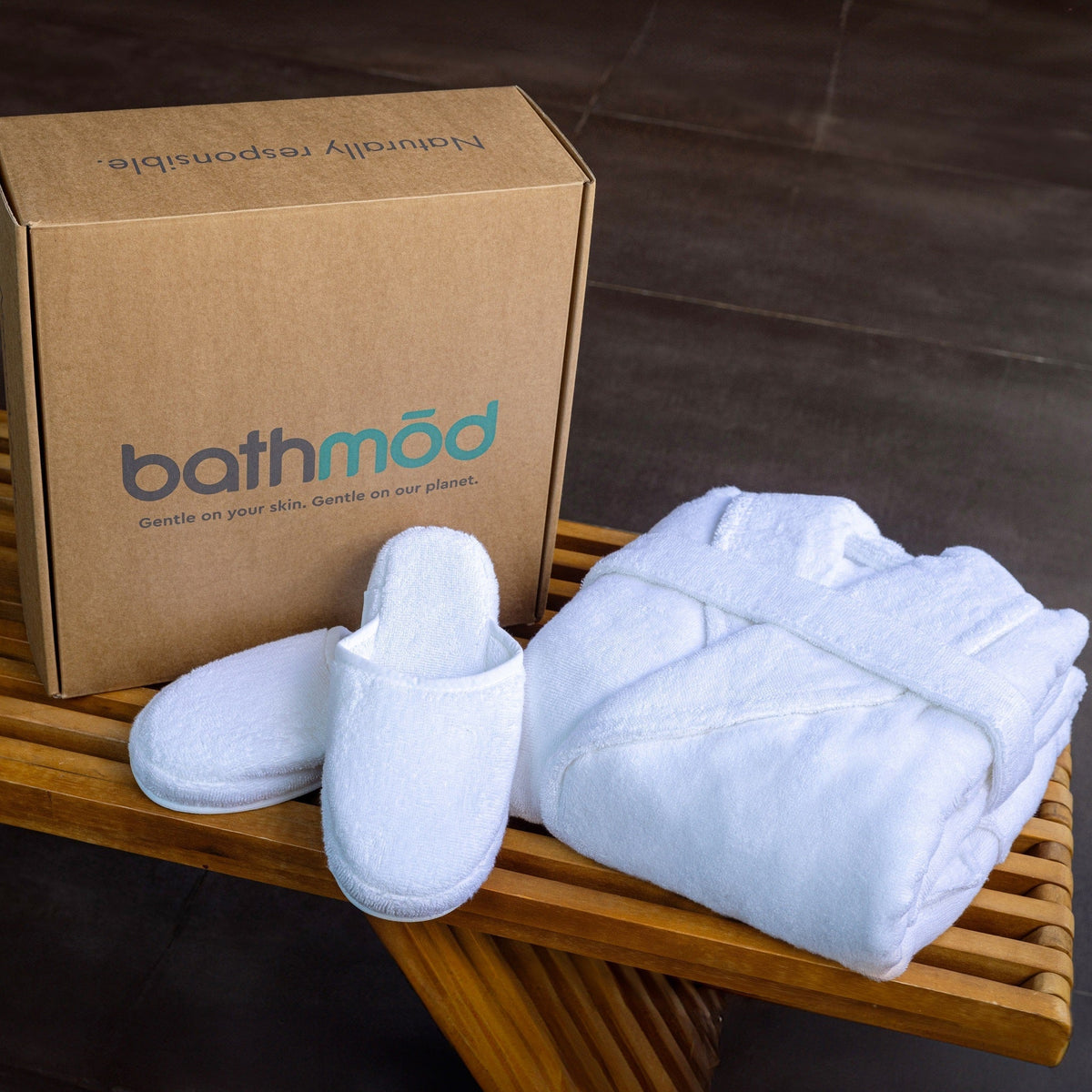Organic Turkish Cotton Bathrobe and Slipper Set, 700 GSM – view 11