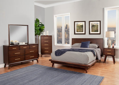 Arden Mid-Century Wood Platform Bed with Low-Profile Headboard – view 2