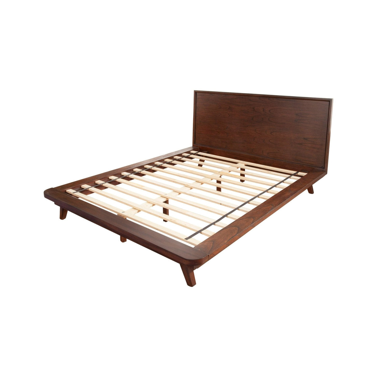 Arden Mid-Century Wood Platform Bed with Low-Profile Headboard – view 4