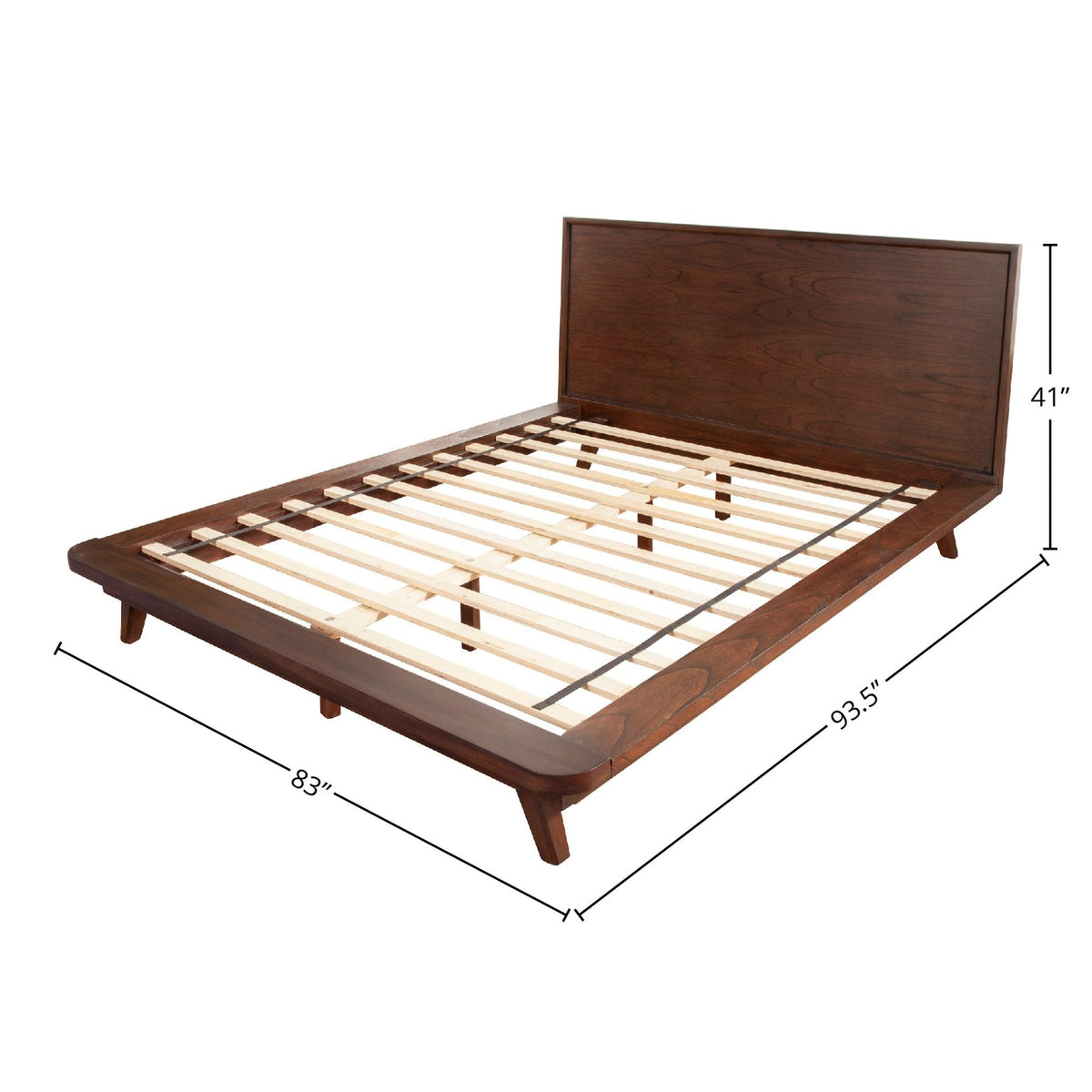 Arden Mid-Century Wood Platform Bed with Low-Profile Headboard – view 9