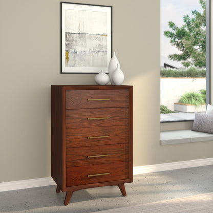 Mahogany Wood Arden 5-Drawer Chest