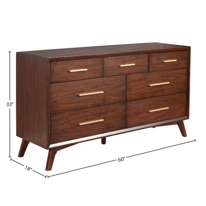 Arden Mid-Century 7-Drawer Dresser, Mahogany in Walnut Finish – view 11