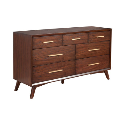 Arden Mid-Century 7-Drawer Dresser, Mahogany in Walnut Finish – view 3