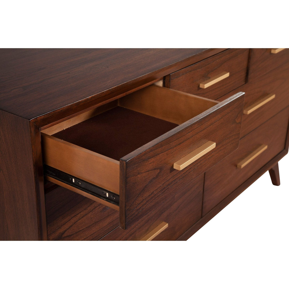 Arden Mid-Century 7-Drawer Dresser, Mahogany in Walnut Finish – view 5